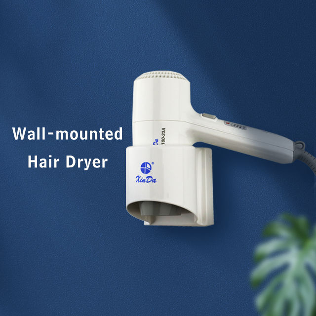 پایه نصب شده XINDA RCY-100 23A for Home & Hotel Convenience با سوئیچ ایمنی سشوار سفید ABS